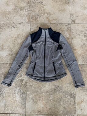 lululemon athletica blue and white checkered Full-Zip Athletic Jacket